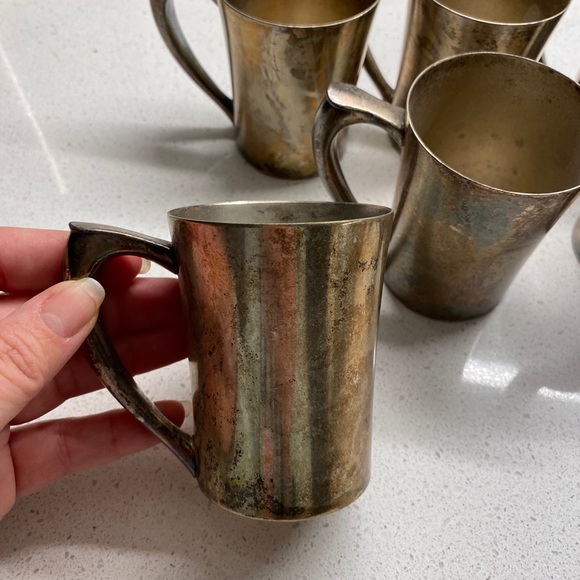 Silver /nickel Benedict Indestructo Vintage Mug set - Picture 2 of 3